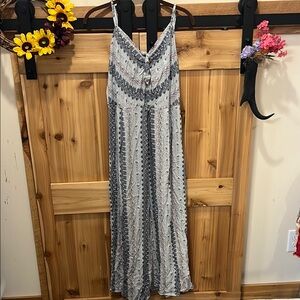 Nevena Rae Light Blue Paisley Patterned Jumpsuit